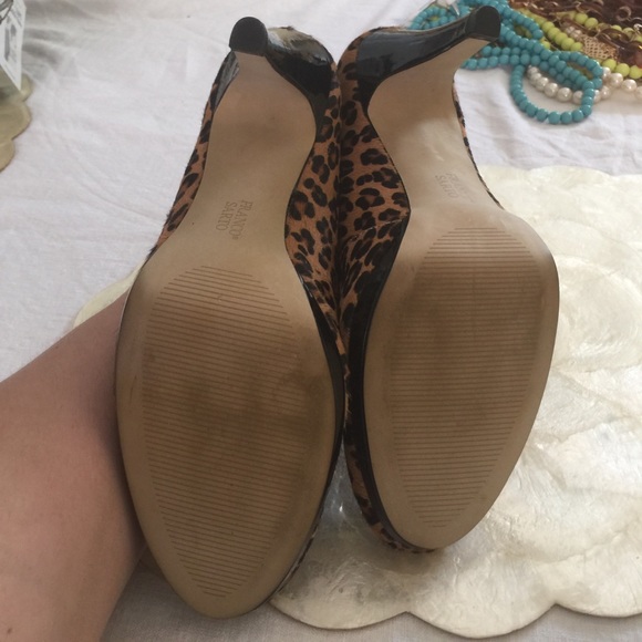 Franco Sarto hair-on-hide leopard pumps 4" heel - Picture 4 of 5